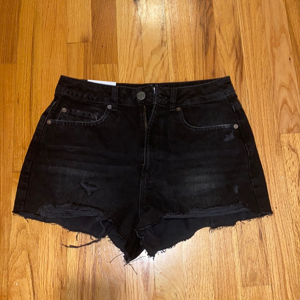 Garage Festival Black Denim Shorts